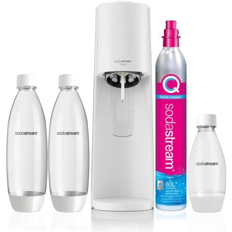 Sodastream Terra Megapack , Gasatore + 3 Bottiglie Con Nuvo Cilindro Colore  Bianco