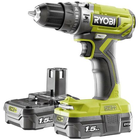 Ryobi Trapano A Percussione Compatto 18V Con 2 Batterie A Litio 18V 1.5 Ah (1/10)