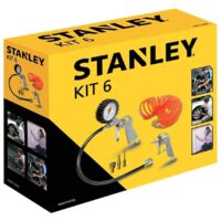 Kit stanley 6 pneumatic kit accessori compressore pistola soffiaggio gonfiaggio