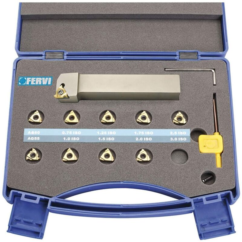 Lot De 11 Outils De Tournage Carbure - Pointes En Carbure De Tungstène - Pour Tour à Métal - Avec Coffret Bois