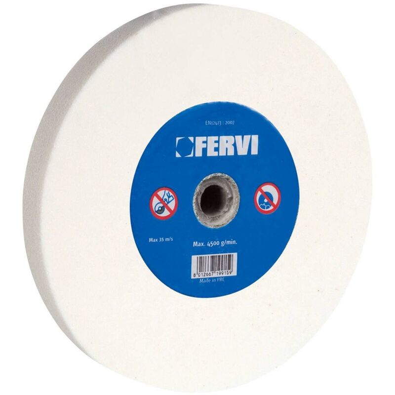 Meule Abrasive Blanche Corindon FERVI - Pour Meuleuse D'angle - Grain Fin Pour Affûtage