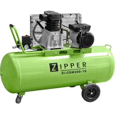Zipper – Compresseur à entraînement par courroie 230V 200L – Pression max 10 bars – Débit d'air 356 L/min – Moteur 2200W