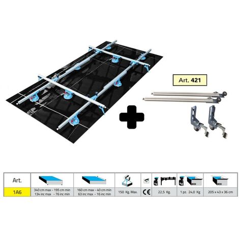 Sigma – Élévateur Kera-Lift 340x160 cm – Charge max 150 kg – 8 ventouses Pro-Grip Ø160 – Kit chariot 421 inclus