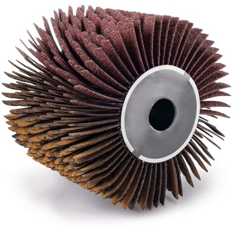 Scheppach Brosse à lanières abrasives pour surfaceuse MRS1300 Brosse de rechange - Largeur 100mm - Ø120mm - Rouleau abrasif adapté au ponçage du bois, même avec une surface irrégulière