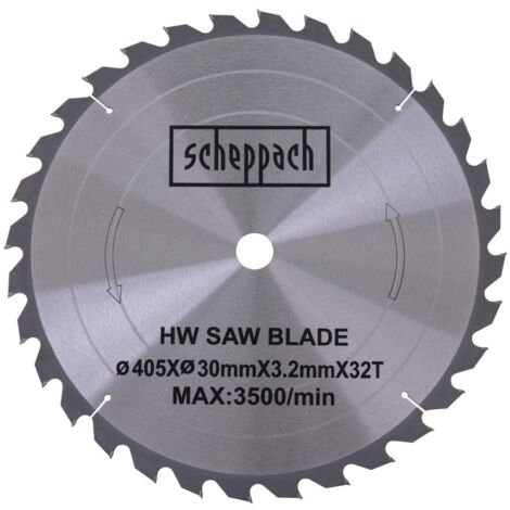 Scheppach – Lame de scie circulaire pour bois 405mm – Alésage 30mm – 32 dents – Épaisseur 2,2mm – Coupe nette et précise