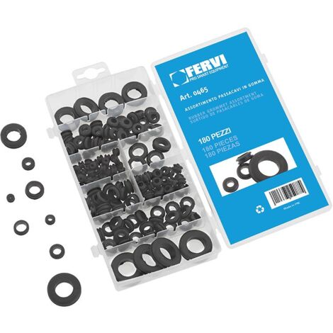 Assortiment de 180 presse-etoupes en caoutchouc Fervi 0465 (1/2)