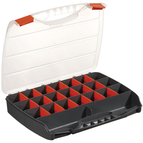 Mallette pour petites pieces 21 compartiments amovibles 380x310x60 mm (1/2)