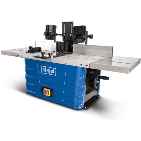Scheppach Fraiseuse de table HF50 – 1500 W – Hauteur de broche réglable – Fraise de 50 mm – Vitesse 11500-24000 min-1 – Table de travail extensible