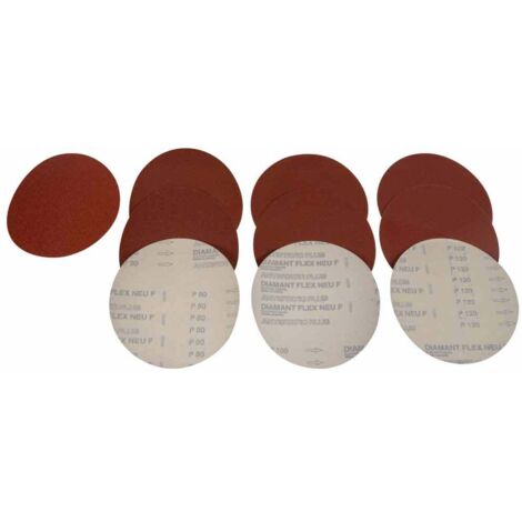 Jeu de 10 disques abrasifs velcro corindon 203mm gr 60/50/100/120 (1/2)