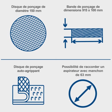 Scheppach Ponceuse à bande BTS800 – 230 V – 370 W – Plateau de ponçage 150 mm – Longueur de bande 715 mm – Largeur de bande 100 mm