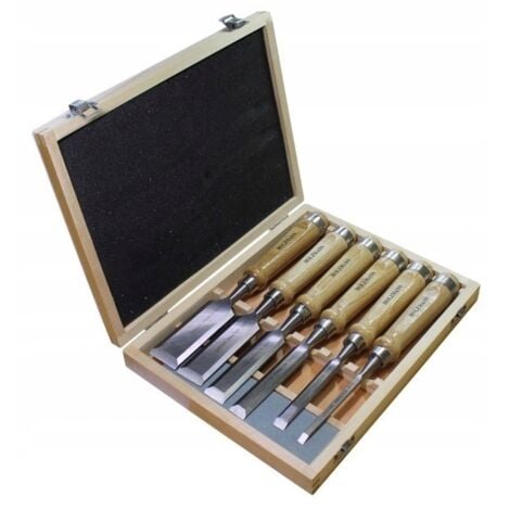 JEU 6 GOUGES CISEAUX OUTILS A BOIS HOLZMANN SES6TLG