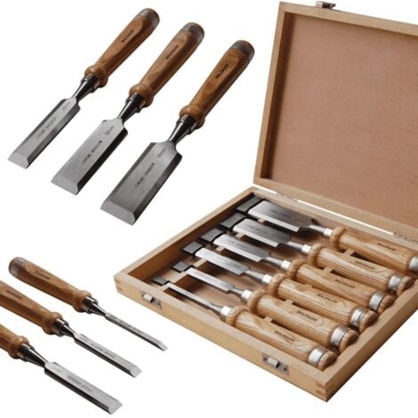 JEU 6 GOUGES CISEAUX OUTILS A BOIS HOLZMANN SES6TLG