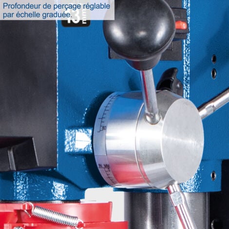 Scheppach Perceuse d'établi DP19Vario – Perceuse à colonne – 550 W – Vitesse variable en continu – Serrage du mandrin 1,5 à 13 mm – Laser – Ecran digital – Pour le bois, le métal et le plastique
