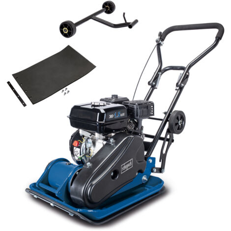 Scheppach Plaque vibrante thermique HP1400S – Compacteur 2 CV – Pression de compactage 8200 N – Profondeur 20 cm – Kit complet incluant un tapis en caoutchouc et un dispositif de déplacement (1/5)