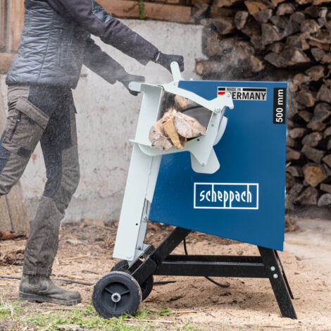 Scie Gibier Scheppach Scie à Bûches HS720B - Scie à Bascule Pour Bois De Chauffage - Lame De 700mm - 9000W Banc De Scie
