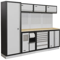 Fervi – Armoire d'atelier 2 portes – Rangement utilitaire en métal – Dimensions 120x60x180cm – A007G