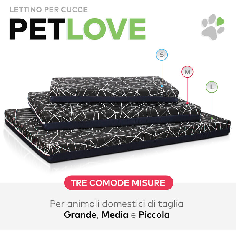 EVERGREENWEB - Cuccia Cane da Interno lettino per cani taglia Piccola,  Materasso per animali. Tappeto Cane, Cuscino per Cane sfoderabile e  traspirante. Made in Italy - Petlove Ragnatela - misura MEDIUM