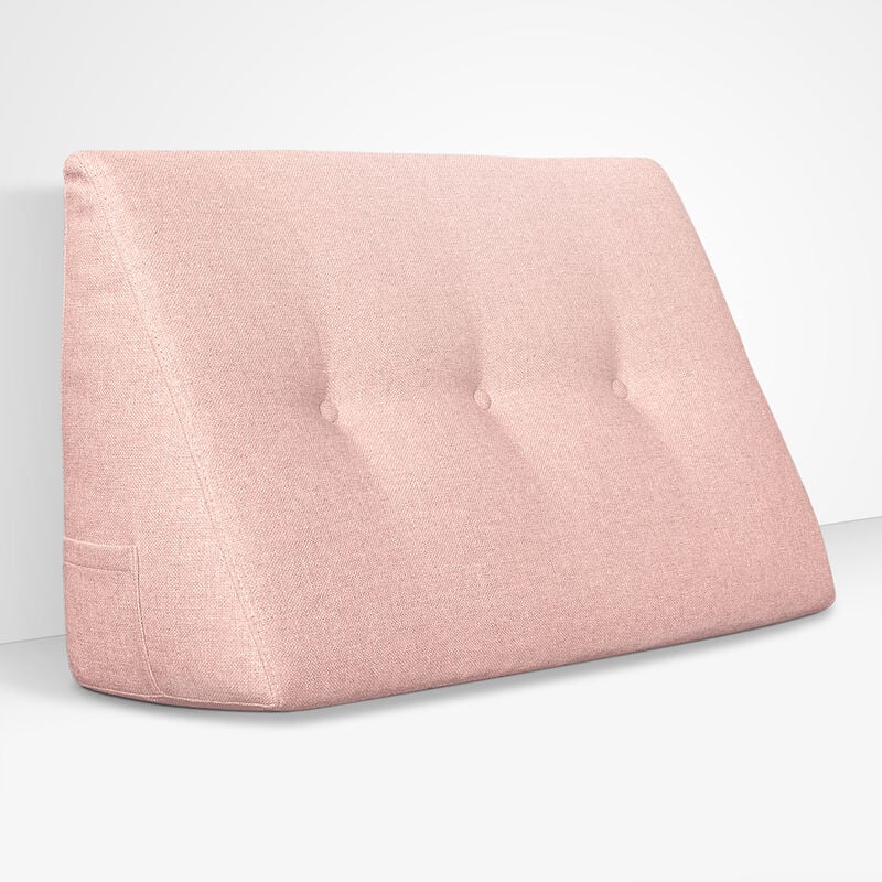 Cuscino lungo con cuneo alto, grande cuscino da parete, cuscino da lettura,  cuscino lombare per letto, testiera imbottita, divano con rivestimento  lavabile, colore: rosa, 150 cm : : Casa e cucina