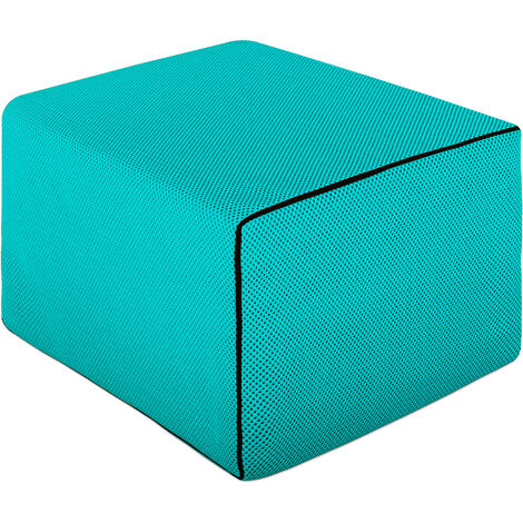 EVERGREENWEB - Pouf Letto con Materasso Singolo 80x190 cm in WaterFoam Alto 15 cm, Salvaspazio Pieghevole per Camera e Soggiorno, Futon Pieghevole Salvaspazio, Tessuto 3D Turchese