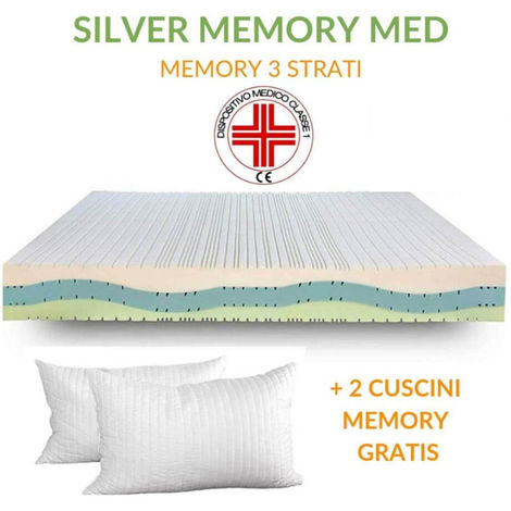 EVERGREENWEB - Materasso Singolo 85x195 in MEMORY FOAM Alto 20 cm  Ortopedico con DISPOSITIVO MEDICO, Lastra Waterfoam