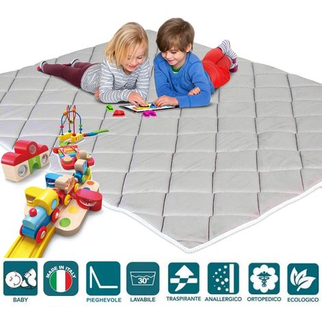 EVERGREENWEB - Tappetino da Gioco per Bambini e Neonati grande 120x200 cm  colore Grigio Copertina da Pavimento