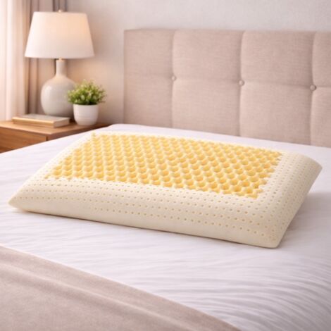 EVERGREENWEB - Cuscino Memory Foam 40x70 alto 12 cm, Modello Saponetta AIR MASSAGE Doppia Fodera Silver e Cotone NATURALE Lavabile, Guanciale Letto per CERVICALE, Traspirante Termosensibile Antiacaro