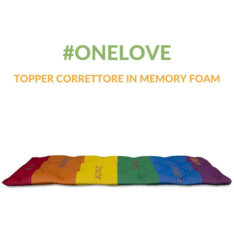 EVERGREENWEB - Correttore Materasso Matrimoniale 160x190 Alto 7 cm in Memory  Foam MED Fodera ARCOBALENO, Topper Letto