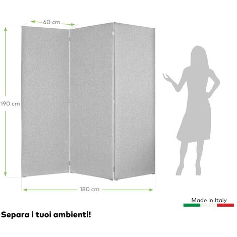 Separé Divisorio Ambienti Interni, Legno Divisorio con 4 Pannelli Paravento  Richiudibile Mobili Arredamento, HxL: 180x200 cm ca, Divisore Pieghevole