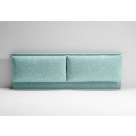 EVERGREENWEB - Testata Letto Matrimoniale Imbottita, Testiera di Tessuto antimacchia con cuscino imbottito in Foam, interno in puro legno. Testata letto muro, Realizzata in Italia - BLU