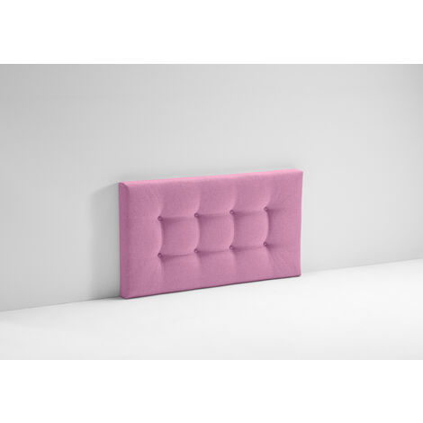 EVERGREENWEB Testata Letto Singolo imbottita Chester Struttura in legno, tessuto Sfoderabile idrorepellente|Testiera in Tessuto Antimacchia per letto 80x190, Testata letto muro | Rosa (1/3)