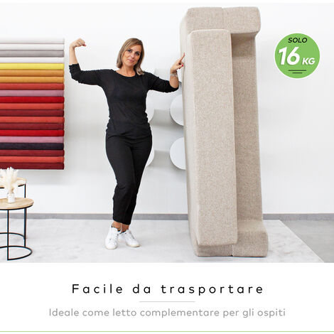 Baldiflex Divano Letto 3 Posti Modello TreTris, Rivestimento