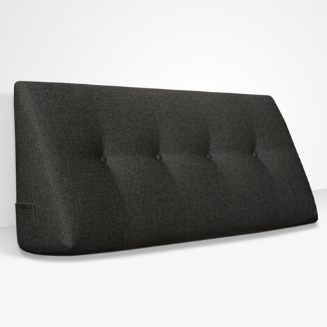 EVERGREENWEB - Cuscino da Lettura ergonomico, Cuscino Schienale a Cuneo per Letto e Divano  Cuscino Per gambe  Testata letto  Misura 120x26 cm  Colore Nero  100% Made in Italy  CHILL PILLOW (1/5)