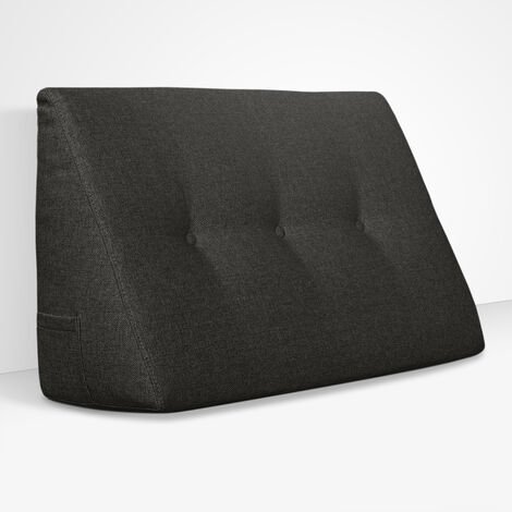 EVERGREENWEB - Cuscino da Lettura ergonomico, Cuscino Schienale a Cuneo per Letto e Divano  Cuscino Per gambe  Testata letto  Misura 60x26 cm  Colore Nero  100% Made in Italy  CHILL PILLOW (1/5)