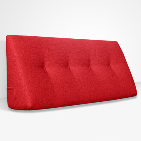 EVERGREENWEB - Cuscino da Lettura ergonomico, Cuscino Schienale a Cuneo per Letto e Divano Cuscino Per gambe Testata letto Misura 100x26 cm Colore Rosso 100% Made in Italy CHILL PILLOW
