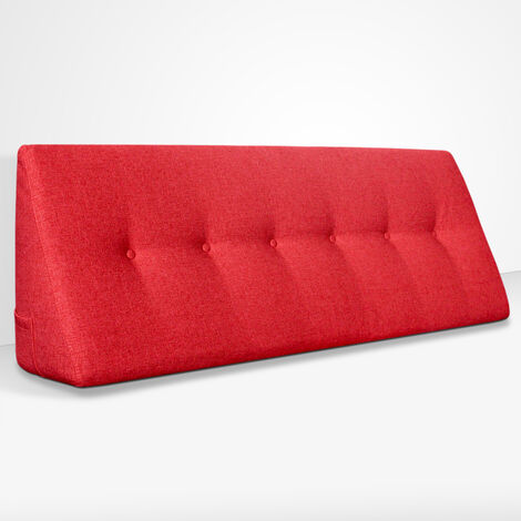 EVERGREENWEB - Cuscino da Lettura ergonomico, Cuscino Schienale a Cuneo per Letto e Divano  Cuscino Per gambe  Testata letto  Misura 160x26 cm  Colore Rosso  100% Made in Italy  CHILL PILLOW (1/5)