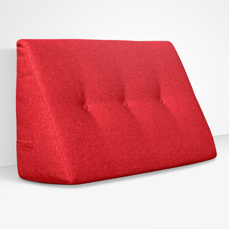 EVERGREENWEB - Cuscino da Lettura ergonomico, Cuscino Schienale a Cuneo per Letto e Divano  Cuscino Per gambe  Testata letto  Misura 60x26 cm  Colore Rosso  100% Made in Italy  CHILL PILLOW (1/5)