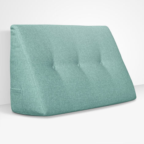 EVERGREENWEB - Cuscino da Lettura ergonomico, Cuscino Schienale a Cuneo per Letto e Divano  Cuscino Per gambe  Testata letto  Misura 60x26 cm  Colore Celeste  100% Made in ItalyCHILL PILLOW (1/5)