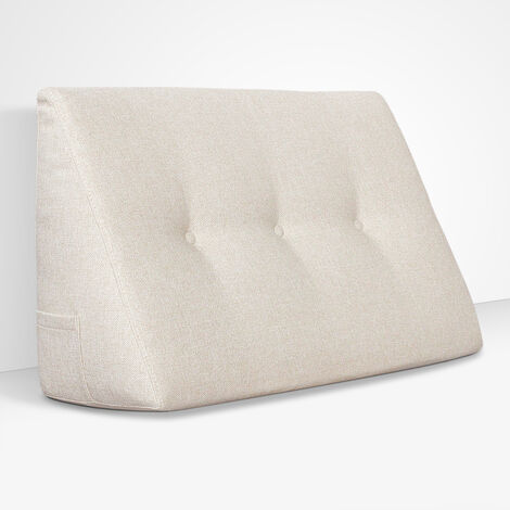 EVERGREENWEB - Cuscino da Lettura ergonomico, Cuscino Schienale a Cuneo per Letto e Divano  Cuscino Per gambe  Testata letto  Misura 80x26 cm  Colore Crema  100% Made in Italy  CHILL PILLOW (1/5)