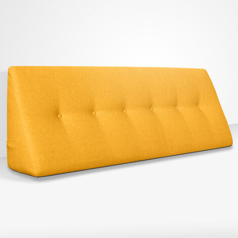 EVERGREENWEB - Cuscino da Lettura ergonomico, Cuscino Schienale a Cuneo per Letto e Divano  Cuscino Per gambe  Testata letto  Misura 180x26 cm  Colore Giallo  100% Made in Italy  CHILL PILLOW (1/5)