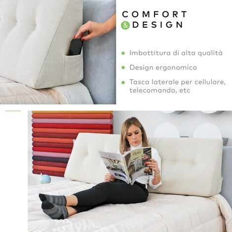 COSTWAY Cuscino a Cuneo per Letto e Divano, Cuscino con Design