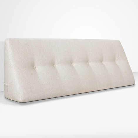EVERGREENWEB - Cuscino da Lettura ergonomico, Cuscino Schienale a Cuneo per Letto e Divano  Cuscino Per gambe  Testata letto  Misura 180x26 cm  Colore Crema  100% Made in Italy  CHILL PILLOW (1/5)
