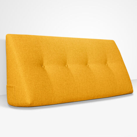 EVERGREENWEB - Cuscino da Lettura ergonomico, Cuscino Schienale a Cuneo per Letto e Divano  Cuscino Per gambe  Testata letto  Misura 140x26 cm  Colore Giallo  100% Made in Italy  CHILL PILLOW (1/5)