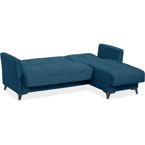 Canapé 3 Places Avec Chaise Longue Et Rangement - Divoano Lit Angulaire En Tissu - Neuf