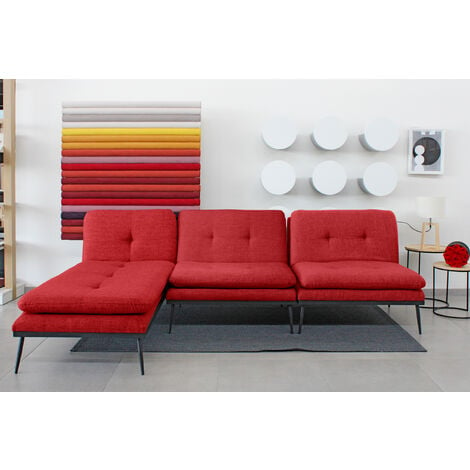 Divano con penisola 3 posti, divano letto modulare con chaise longue PILAR  - Divano salotto Soggiorno, Design