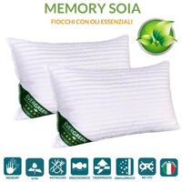 EVERGREENWEB - Coppia Cuscini Memory Foam con Fodera Antiacaro