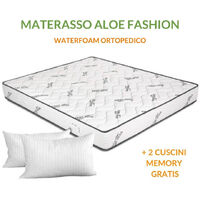 EVERGREENWEB - Materasso Singolo 90x200 in Fibra BAMBOO e Waterfoam  Ortopedico Alto 20 cm con Cuscino Memory Foam GRATIS, Tessuto Antiacaro  Effetto