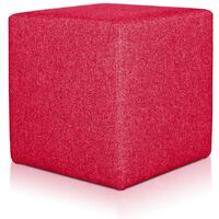 Cuscino di pavimento rosso ecopelle comodo. Pouf moderno da salotto