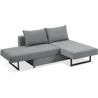 EVERGREENWEB - Divano letto chaise longue 3 posti trasformabile in comodo Letto Matrimoniale Divano letto Angolare con Penisola Design Moderno lunghezza 230 cm Colore Grigio Angélique