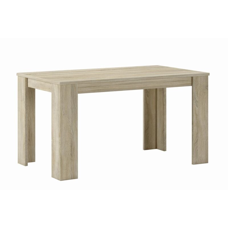 Skraut Home - Mesa de Comedor Fija - 75 x 138 x 80 cm - 6 Personas - Roble