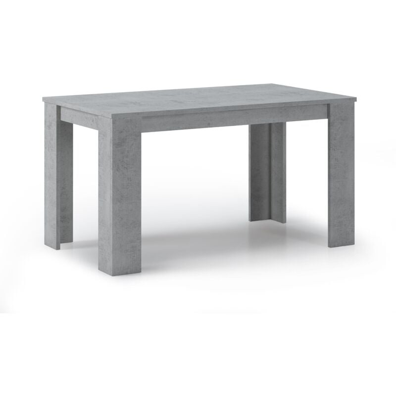 Skraut Home - Mesa de Comedor Fija - 75 x 138 x 80 cm - 6 Personas - Cemento